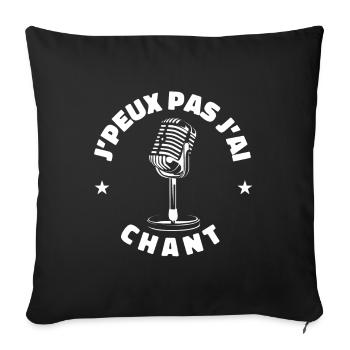 chanteur je peux pas j'ai chant MIC - Housse de coussin décorative 45 x 45 cm - noir - Devant