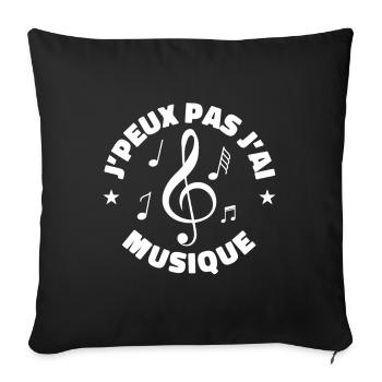 j'peux pas j'ai musique - Housse de coussin décorative 45 x 45 cm - noir - Devant