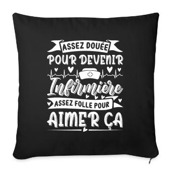 Assez douée pour devenir infirmière Humour - Housse de coussin décorative 45 x 45 cm - noir - Devant