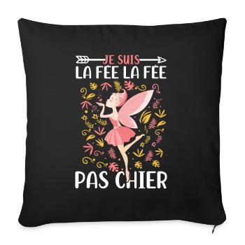 Je suis la fée la fée pas chier - Housse de coussin décorative 45 x 45 cm - noir - Devant