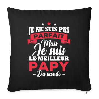 Pas parfait mais le meilleur papy du monde - Housse de coussin décorative 45 x 45 cm - noir - Devant