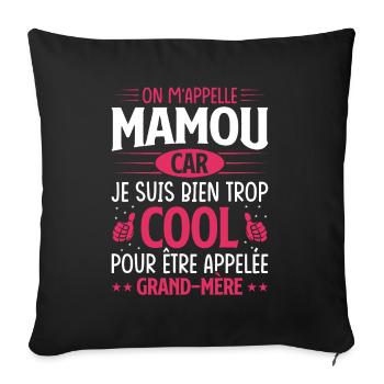 On m'appelle mamou - Housse de coussin décorative 45 x 45 cm - noir - Devant