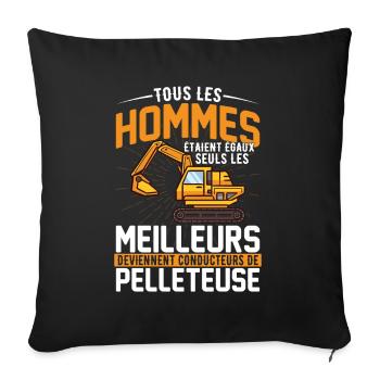 Les meilleurs deviennent conducteurs de pelleteuse - Housse de coussin décorative 45 x 45 cm - noir - Devant
