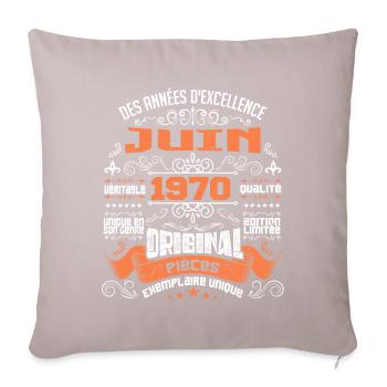 Légende vivante depuis Juin 1970 - Housse de coussin décorative 45 x 45 cm - taupe clair - Devant