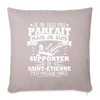 Je suis supporter de Saint Étienne - Housse de coussin décorative 45 x 45 cm - taupe clair - Devant