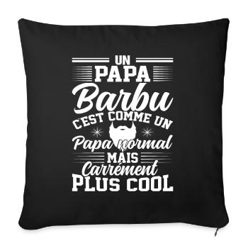 Un papa barbu c'est comme un papa normal - Housse de coussin décorative 45 x 45 cm - noir - Devant