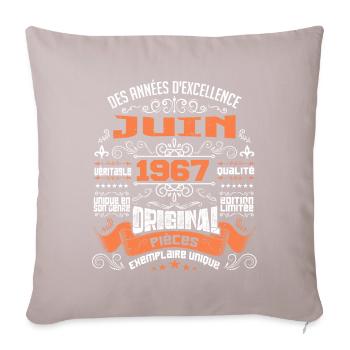 Légende vivante depuis Juin 1967 - Housse de coussin décorative 45 x 45 cm - taupe clair - Devant