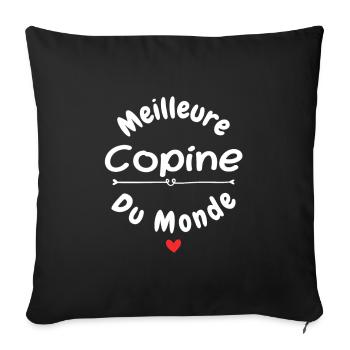 Meilleure Copine Du Monde - Housse de coussin décorative 45 x 45 cm - noir - Devant