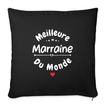 La meilleure marraine - Housse de coussin décorative 45 x 45 cm - noir - Devant