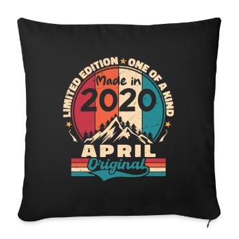 Les légendes sont nées en avril 2020 Cadeau - Housse de coussin décorative 45 x 45 cm - noir - Devant