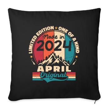 The legends were born in April 2024 Gift - Sofa pillowcase 17,3'' x 17,3'' (45 x 45 cm) - black - Front