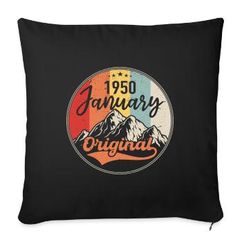 Les légendes sont nées en janvier 1950 - Housse de coussin décorative 45 x 45 cm - noir - Devant