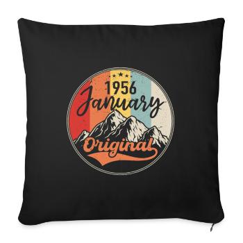 Les légendes sont nées en janvier 1956 - Housse de coussin décorative 45 x 45 cm - noir - Devant
