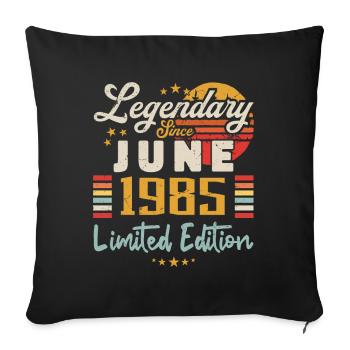 légendes sont nées en juin 1985 | éditions limitée - Housse de coussin décorative 45 x 45 cm - noir - Devant