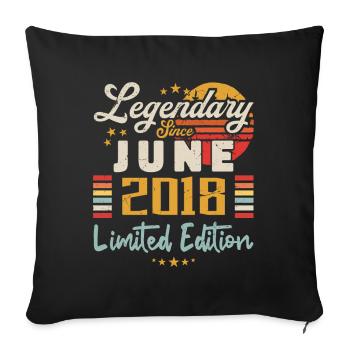 légendes sont nées en juin 2018 | éditions limitée - Housse de coussin décorative 45 x 45 cm - noir - Devant