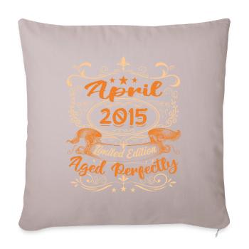 Vintage Geburtstag Geschenkidee April 2015 - Sofakissenbezug 45 x 45 cm - helles Taupe - Vorne