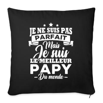 Je ne suis pas parfait meilleur papy du monde - Housse de coussin décorative 45 x 45 cm - noir - Devant