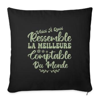 Voici A Quoi Ressemble La Meilleure Comptable - Housse de coussin décorative 45 x 45 cm - noir - Devant
