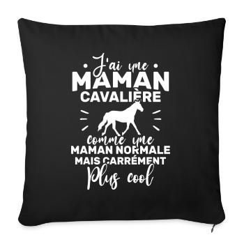 J'ai une maman cavalière - Housse de coussin décorative 45 x 45 cm - noir - Devant
