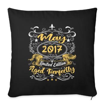 May 2017 - Vintage Birthday Gift - 2017 - Sofa pillowcase 17,3'' x 17,3'' (45 x 45 cm) - black - Front