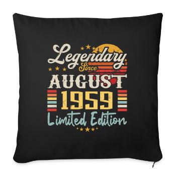 Les légendes sont nées en août 1959 anniversaire - Housse de coussin décorative 45 x 45 cm - noir - Devant