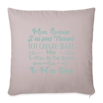 Mon Amour Saint Valentin Amour Couple Humour - Housse de coussin décorative 45 x 45 cm - taupe clair - Devant
