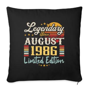 Les légendes sont nées en août 1986 anniversaire - Housse de coussin décorative 45 x 45 cm - noir - Devant