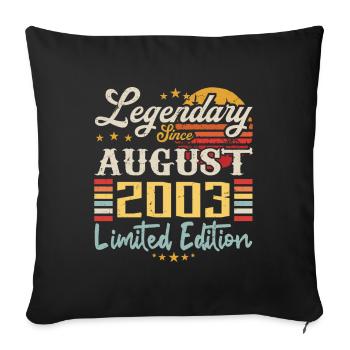 Les légendes sont nées en août 2003 anniversaire - Housse de coussin décorative 45 x 45 cm - noir - Devant