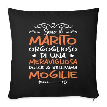 Sono il Marito Orgoglioso di una meravigliosa... - Housse de coussin décorative 45 x 45 cm - noir - Devant