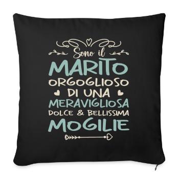 Sono il Marito Orgoglioso di una meravigliosa... - Housse de coussin décorative 45 x 45 cm - noir - Devant