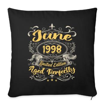 June 1998 | Vintage Gift 1998 - Sofa pillowcase 17,3'' x 17,3'' (45 x 45 cm) - black - Front