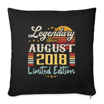 Les légendes sont nées en août 2018 anniversaire - Housse de coussin décorative 45 x 45 cm - noir - Devant