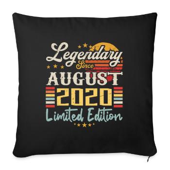 Les légendes sont nées en août 2020 anniversaire - Housse de coussin décorative 45 x 45 cm - noir - Devant
