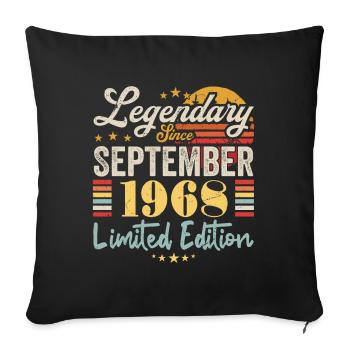Caption September 1968 Anniversary Gift 1968 - Sofa pillowcase 17,3'' x 17,3'' (45 x 45 cm) - black - Front