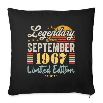 Caption September 1967 Anniversary Gift 1967 - Sofa pillowcase 17,3'' x 17,3'' (45 x 45 cm) - black - Front