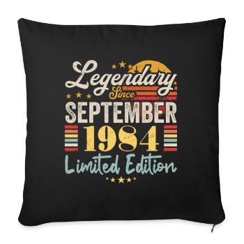 Caption September 1984 Anniversary Gift 1984 - Sofa pillowcase 17,3'' x 17,3'' (45 x 45 cm) - black - Front