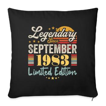 Legend September 1983 Anniversary Gift 1983 - Sofa pillowcase 17,3'' x 17,3'' (45 x 45 cm) - black - Front