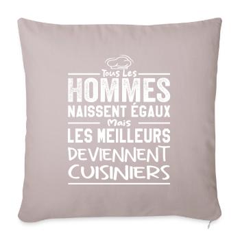 Les meilleurs deviennent cuisiniers - Housse de coussin décorative 45 x 45 cm - taupe clair - Devant