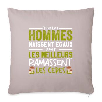 Cèpe Champignon Meilleur Homme Cèpes Champignons - Housse de coussin décorative 45 x 45 cm - taupe clair - Devant