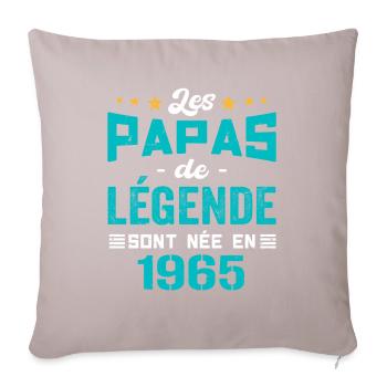 Les Papas De Légende Née En 1965 | Fête Des Pères - Housse de coussin décorative 45 x 45 cm - taupe clair - Devant