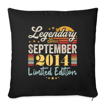 Légende Septembre 2014 Anniversaire Cadeau 2014 - Housse de coussin décorative 45 x 45 cm - noir - Devant