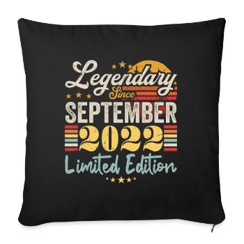 Légende Septembre 2022 Anniversaire Cadeau 2022 - Housse de coussin décorative 45 x 45 cm - noir - Devant