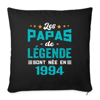 Les Papas De Légende Née En 1984 | Fête Des Pères - Housse de coussin décorative 45 x 45 cm - noir - Devant