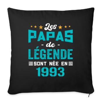 Les Papas De Légende Née En 1993 | Fête Des Pères - Housse de coussin décorative 45 x 45 cm - noir - Devant