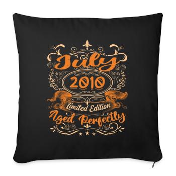 Juli 2010 Jubiläums Vintage Geschenkidee 2010 - Sofakissenbezug 45 x 45 cm - Schwarz - Vorne
