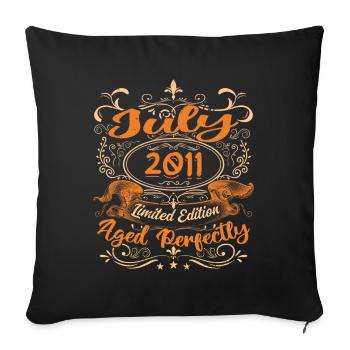 Juli 2011 Jubiläums Vintage Geschenkidee 2011 - Sofakissenbezug 45 x 45 cm - Schwarz - Vorne