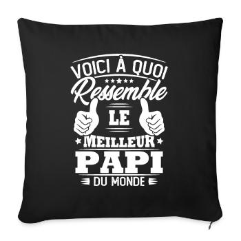 Voici à quoi ressemble le meilleur papi du monde - Housse de coussin décorative 45 x 45 cm - noir - Devant