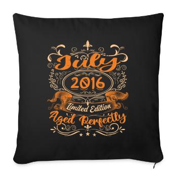 July 2016 Anniversary Vintage Gift Idea 2016 - Sofa pillowcase 17,3'' x 17,3'' (45 x 45 cm) - black - Front
