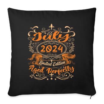 July 2024 Anniversary Vintage Gift Idea 2024 - Sofa pillowcase 17,3'' x 17,3'' (45 x 45 cm) - black - Front