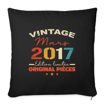 Mars 2017 anniversaire 2017 légendes Mars - Housse de coussin décorative 45 x 45 cm - noir - Devant
